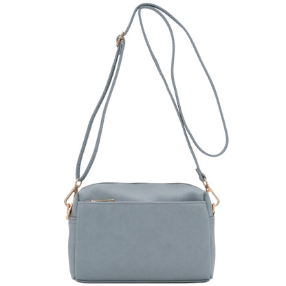 Triple Zip Small Crossbody Bag
