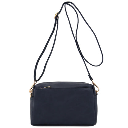Triple Zip Small Crossbody Bag