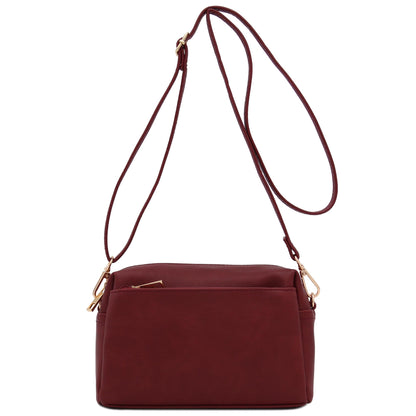 Triple Zip Small Crossbody Bag