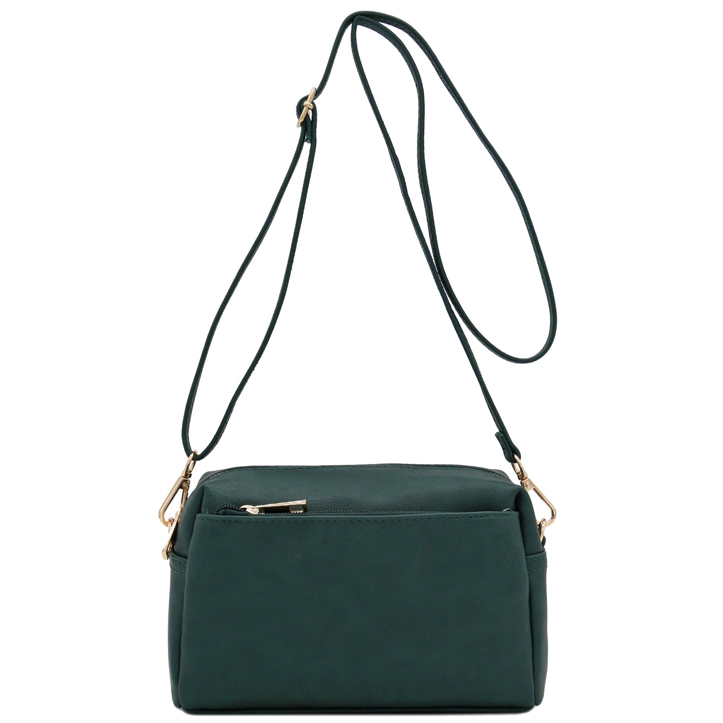 Triple Zip Small Crossbody Bag