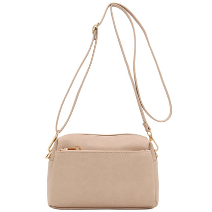 Triple Zip Small Crossbody Bag