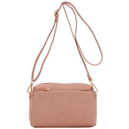 Triple Zip Small Crossbody Bag