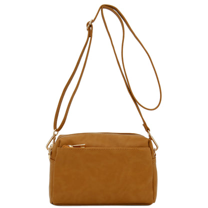 Triple Zip Small Crossbody Bag