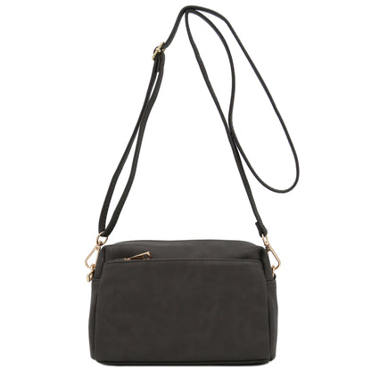 Triple Zip Small Crossbody Bag