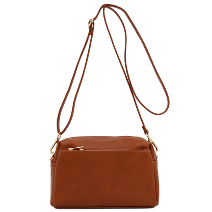 Triple Zip Small Crossbody Bag