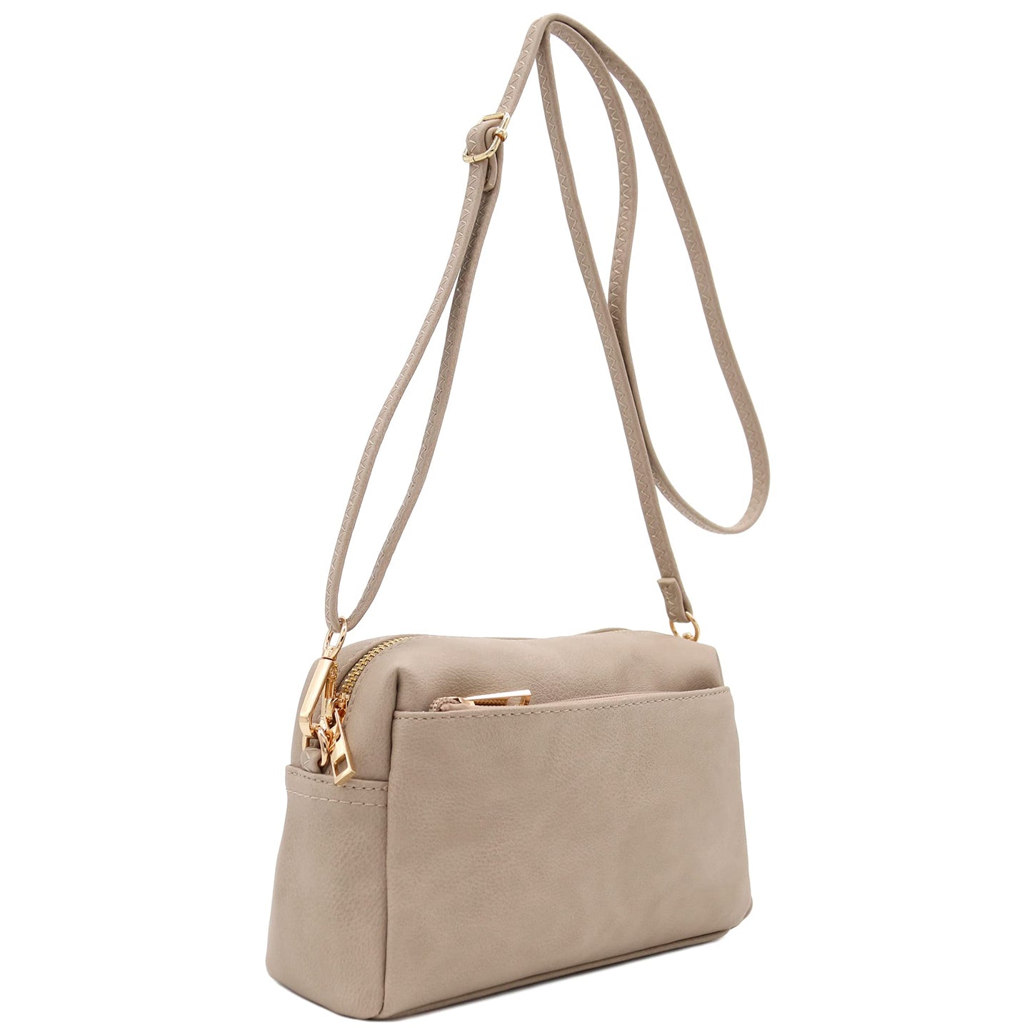 Triple Zip Small Crossbody Bag