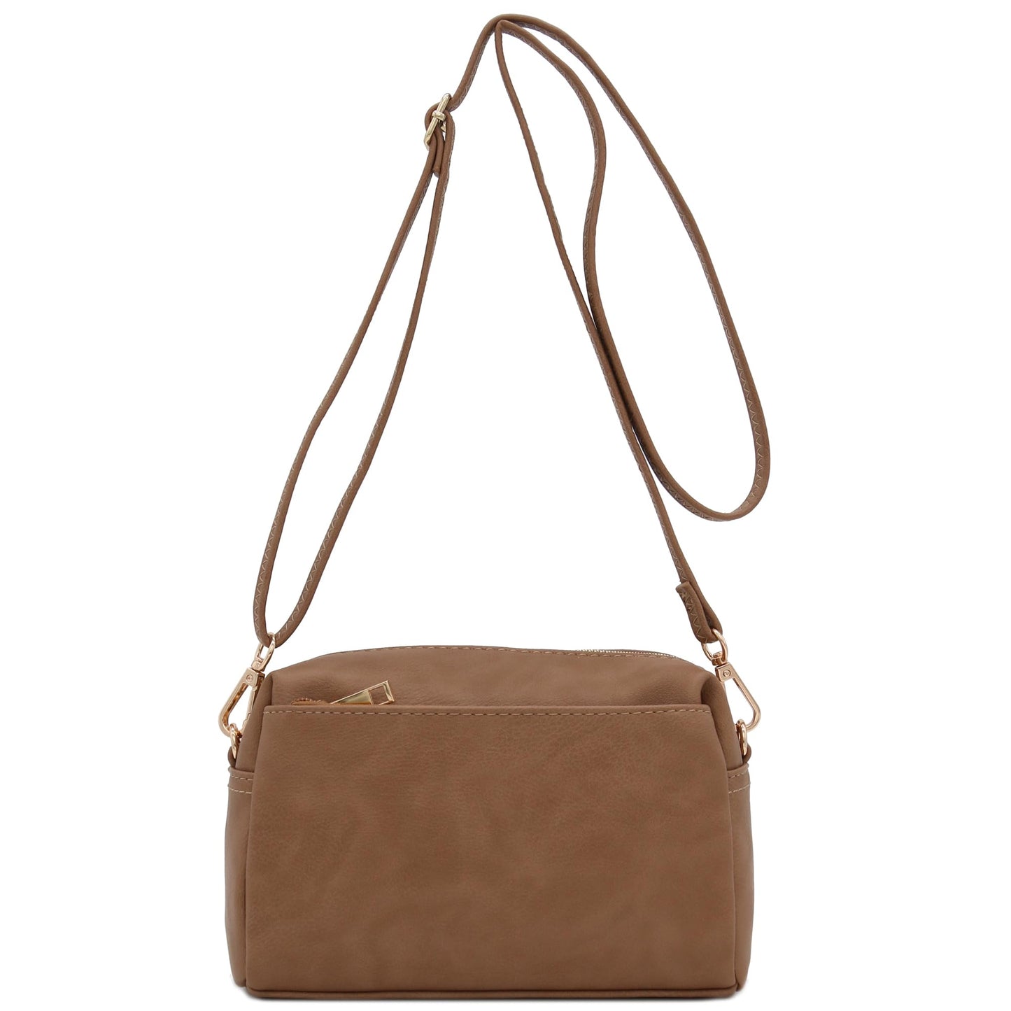 Triple Zip Small Crossbody Bag
