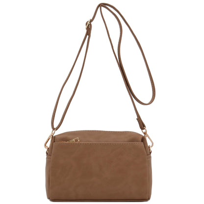 Triple Zip Small Crossbody Bag