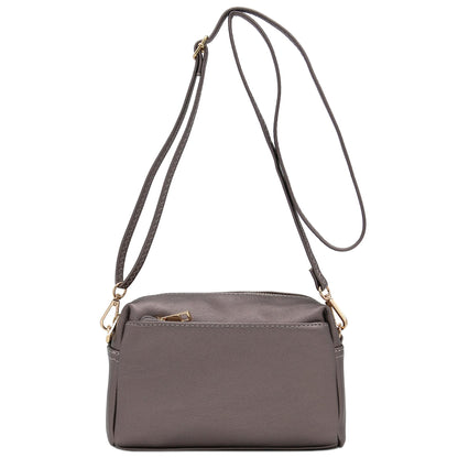 Triple Zip Small Crossbody Bag