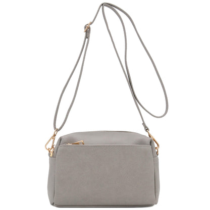 Triple Zip Small Crossbody Bag