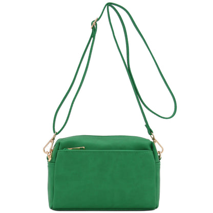 Triple Zip Small Crossbody Bag