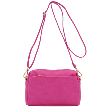 Triple Zip Small Crossbody Bag