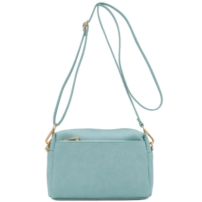 Triple Zip Small Crossbody Bag